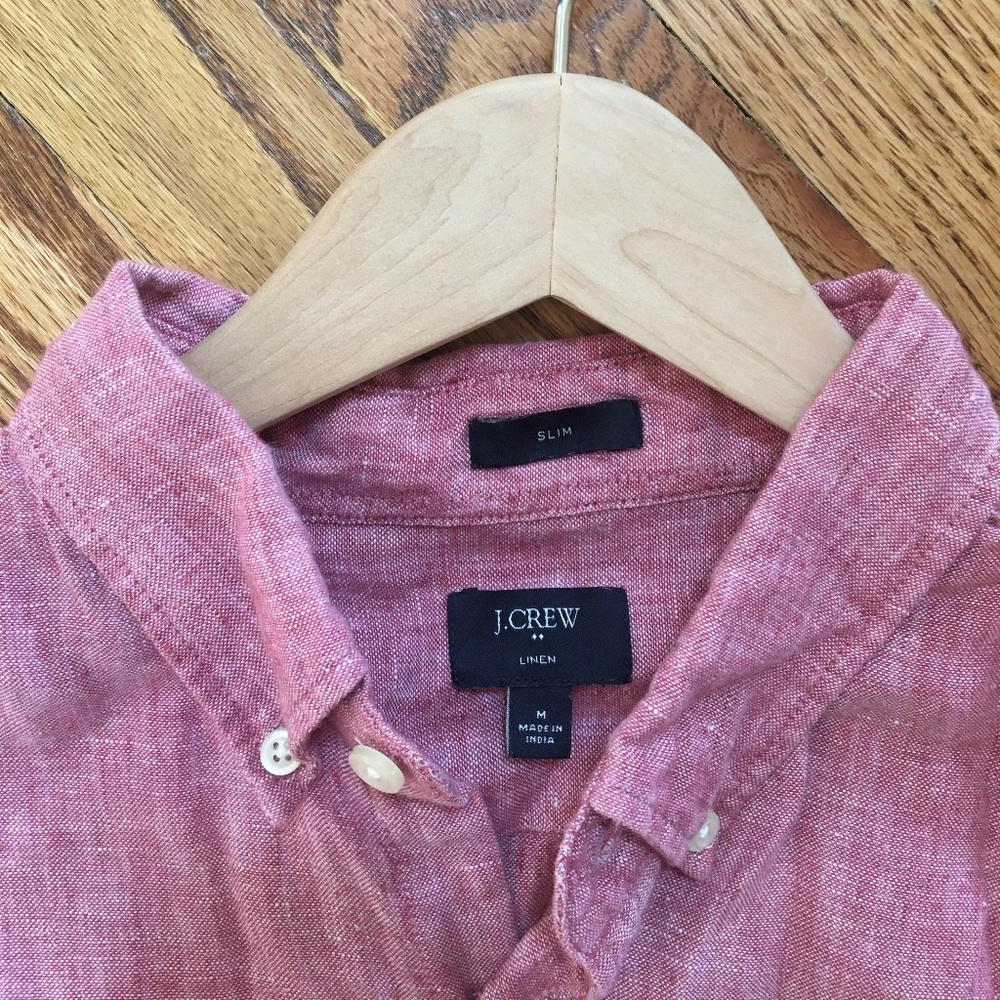 J Crew Linen Button Down Size M Slim